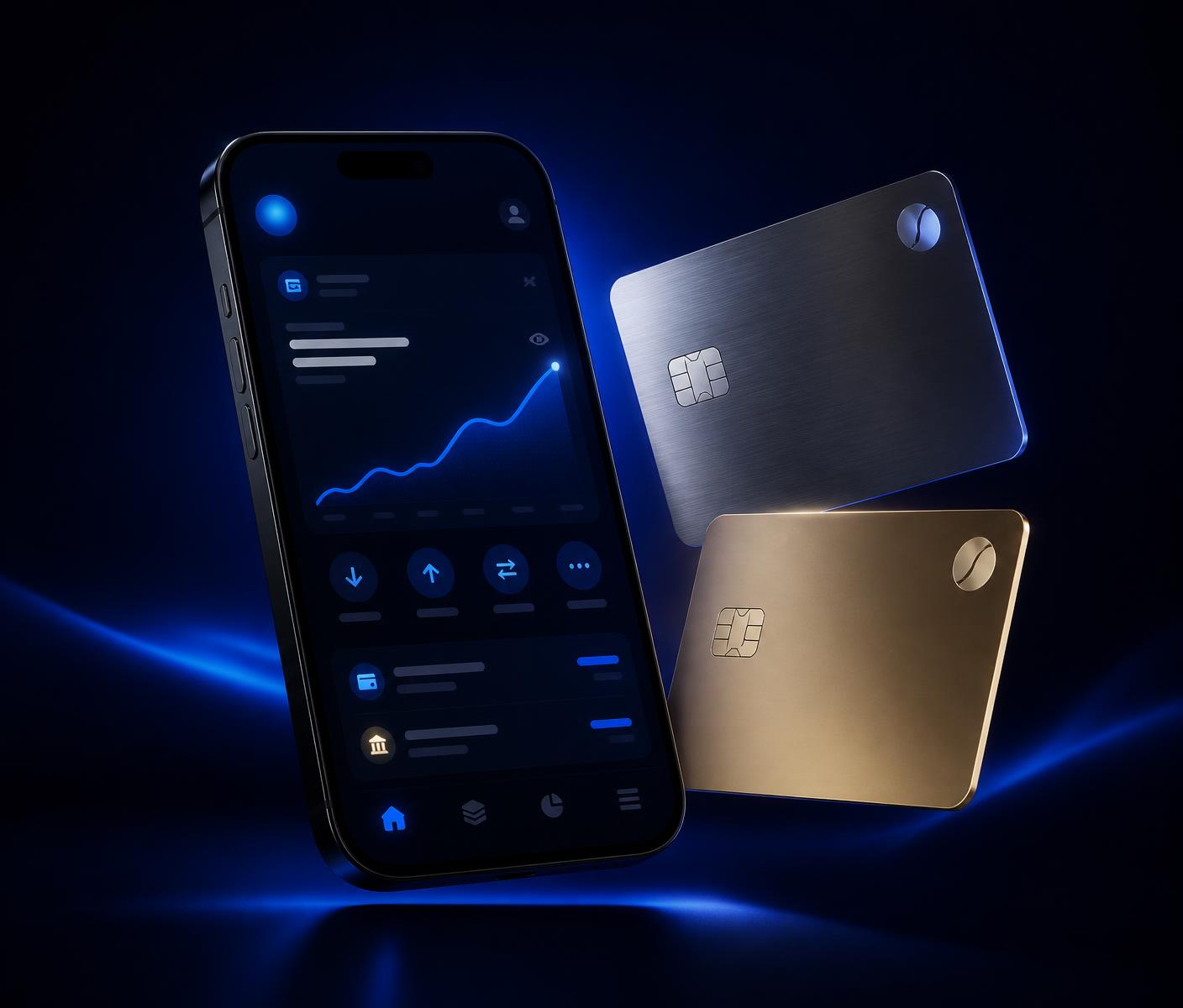 NEXIO app, card and investment dashboard